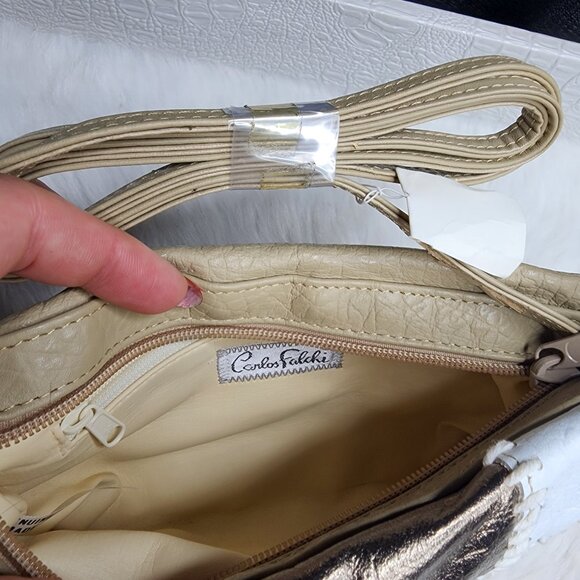 Carlos Falchi Genuine leather crossbody 70's style patchwork - Picture 5 of 6